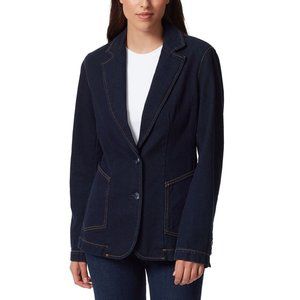 NWT Women Size 14 Gloria Vanderbilt Christian Siriano Patch Pocket Denim Blazer